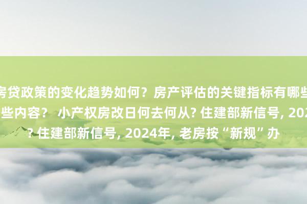 房贷政策的变化趋势如何？房产评估的关键指标有哪些？置业指南应包含哪些内容？ 小产权房改日何去何从? 住建部新信号, 2024年, 老房按“新规”办