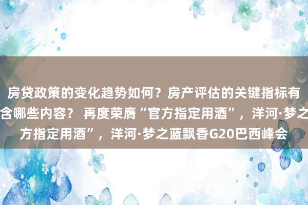 房贷政策的变化趋势如何？房产评估的关键指标有哪些？置业指南应包含哪些内容？ 再度荣膺“官方指定用酒”，洋河·梦之蓝飘香G20巴西峰会