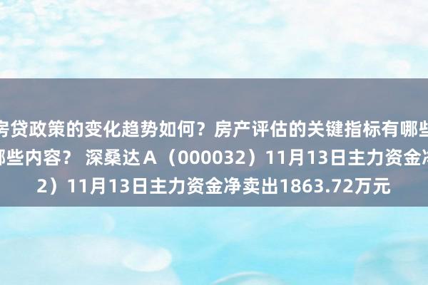 房贷政策的变化趋势如何？房产评估的关键指标有哪些？置业指南应包含哪些内容？ 深桑达Ａ（000032）11月13日主力资金净卖出1863.72万元