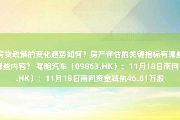 房贷政策的变化趋势如何？房产评估的关键指标有哪些？置业指南应包含哪些内容？ 零跑汽车（09863.HK）：11月18日南向资金减执46.61万股