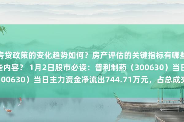 房贷政策的变化趋势如何？房产评估的关键指标有哪些？置业指南应包含哪些内容？ 1月2日股市必读：普利制药（300630）当日主力资金净流出744.71万元，占总成交额3.76%