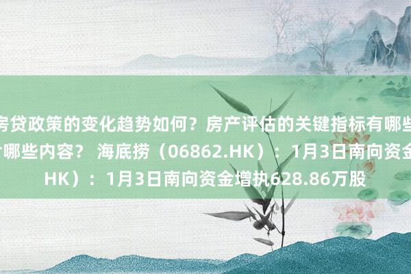 房贷政策的变化趋势如何？房产评估的关键指标有哪些？置业指南应包含哪些内容？ 海底捞（06862.HK）：1月3日南向资金增执628.86万股