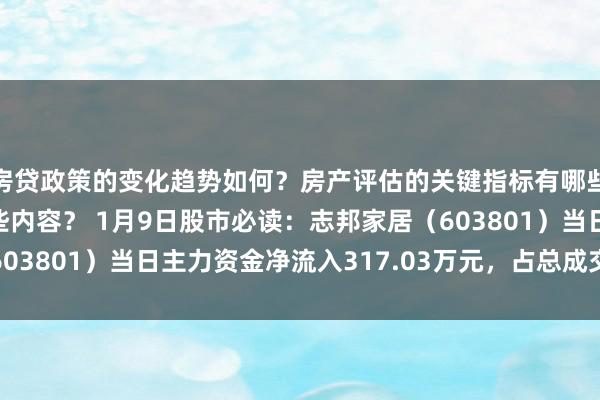 房贷政策的变化趋势如何？房产评估的关键指标有哪些？置业指南应包含哪些内容？ 1月9日股市必读：志邦家居（603801）当日主力资金净流入317.03万元，占总成交额9.88%