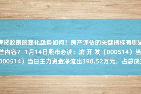 房贷政策的变化趋势如何？房产评估的关键指标有哪些？置业指南应包含哪些内容？ 1月14日股市必读：渝 开 发（000514）当日主力资金净流出390.52万元，占总成交额5.85%