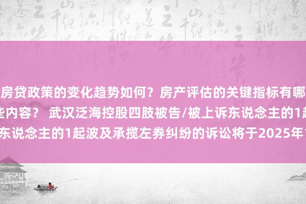 房贷政策的变化趋势如何？房产评估的关键指标有哪些？置业指南应包含哪些内容？ 武汉泛海控股四肢被告/被上诉东说念主的1起波及承揽左券纠纷的诉讼将于2025年1月21日开庭