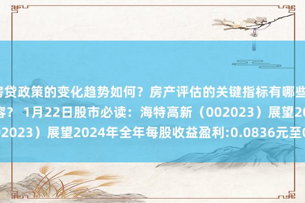 房贷政策的变化趋势如何？房产评估的关键指标有哪些？置业指南应包含哪些内容？ 1月22日股市必读：海特高新（002023）展望2024年全年每股收益盈利:0.0836元至0.1155元