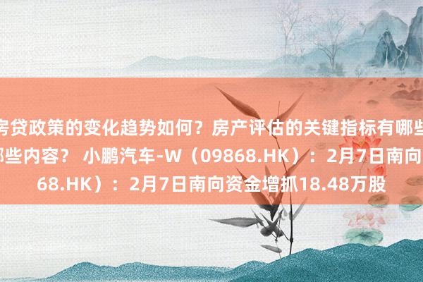 房贷政策的变化趋势如何？房产评估的关键指标有哪些？置业指南应包含哪些内容？ 小鹏汽车-W（09868.HK）：2月7日南向资金增抓18.48万股