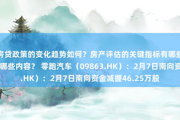 房贷政策的变化趋势如何？房产评估的关键指标有哪些？置业指南应包含哪些内容？ 零跑汽车（09863.HK）：2月7日南向资金减握46.25万股