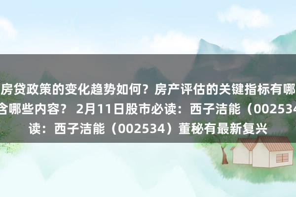 房贷政策的变化趋势如何？房产评估的关键指标有哪些？置业指南应包含哪些内容？ 2月11日股市必读：西子洁能（002534）董秘有最新复兴