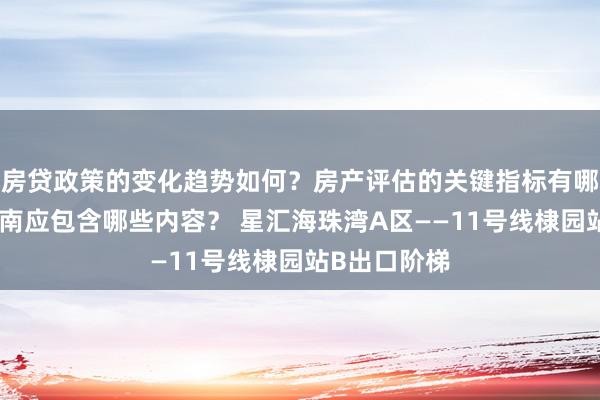 房贷政策的变化趋势如何？房产评估的关键指标有哪些？置业指南应包含哪些内容？ 星汇海珠湾A区——11号线棣园站B出口阶梯