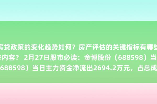 房贷政策的变化趋势如何？房产评估的关键指标有哪些？置业指南应包含哪些内容？ 2月27日股市必读：金博股份（688598）当日主力资金净流出2694.2万元，占总成交额8.33%