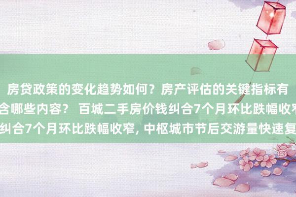 房贷政策的变化趋势如何？房产评估的关键指标有哪些？置业指南应包含哪些内容？ 百城二手房价钱纠合7个月环比跌幅收窄, 中枢城市节后交游量快速复苏