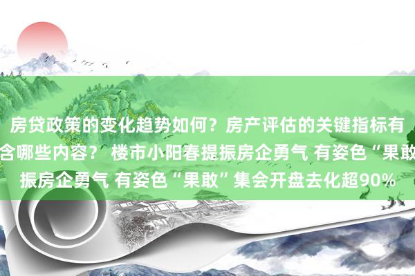 房贷政策的变化趋势如何？房产评估的关键指标有哪些？置业指南应包含哪些内容？ 楼市小阳春提振房企勇气 有姿色“果敢”集会开盘去化超90%