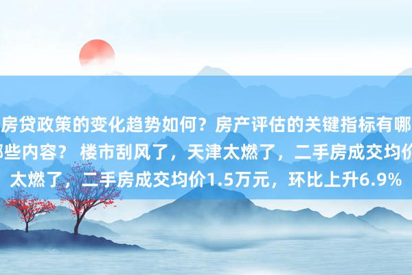 房贷政策的变化趋势如何？房产评估的关键指标有哪些？置业指南应包含哪些内容？ 楼市刮风了，天津太燃了，二手房成交均价1.5万元，环比上升6.9%