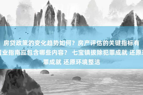 房贷政策的变化趋势如何？房产评估的关键指标有哪些？置业指南应包含哪些内容？ 七宝镇拔除犯罪成就 还原环境整洁